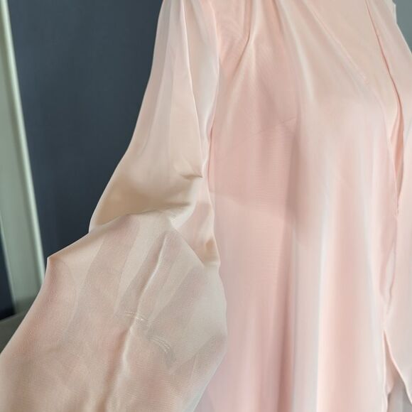 Women’s Pink Chiffon 3 Piece Formal Pant Suit Set Mother of the Bride Size 4 NWT - Picture 3 of 15